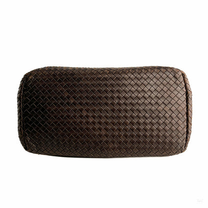 Second hand Bottega Veneta Tote Medium Nappa Leather Intrecciato Shoulder Bag Brown - Tabita Bags