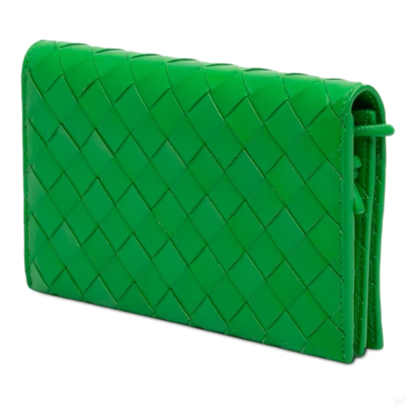 Second hand Bottega Veneta Wallet on Strap Nappa Leather Intrecciato Green - Tabita Bags