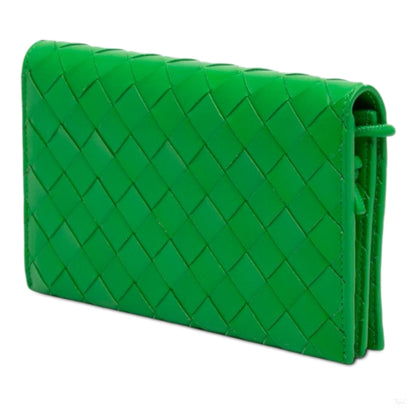 Second hand Bottega Veneta Wallet on Strap Nappa Leather Intrecciato Green - Tabita Bags