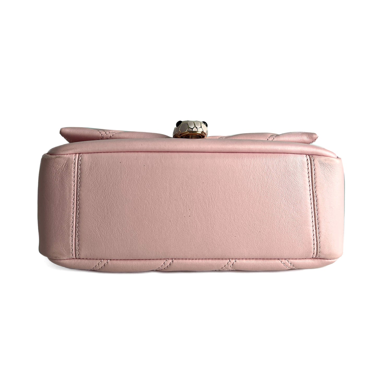 Second hand Bulgari Serpenti Cabochon Mini Calfskin Leather Matelassé Flap Crossbody Pink - Tabita Bags