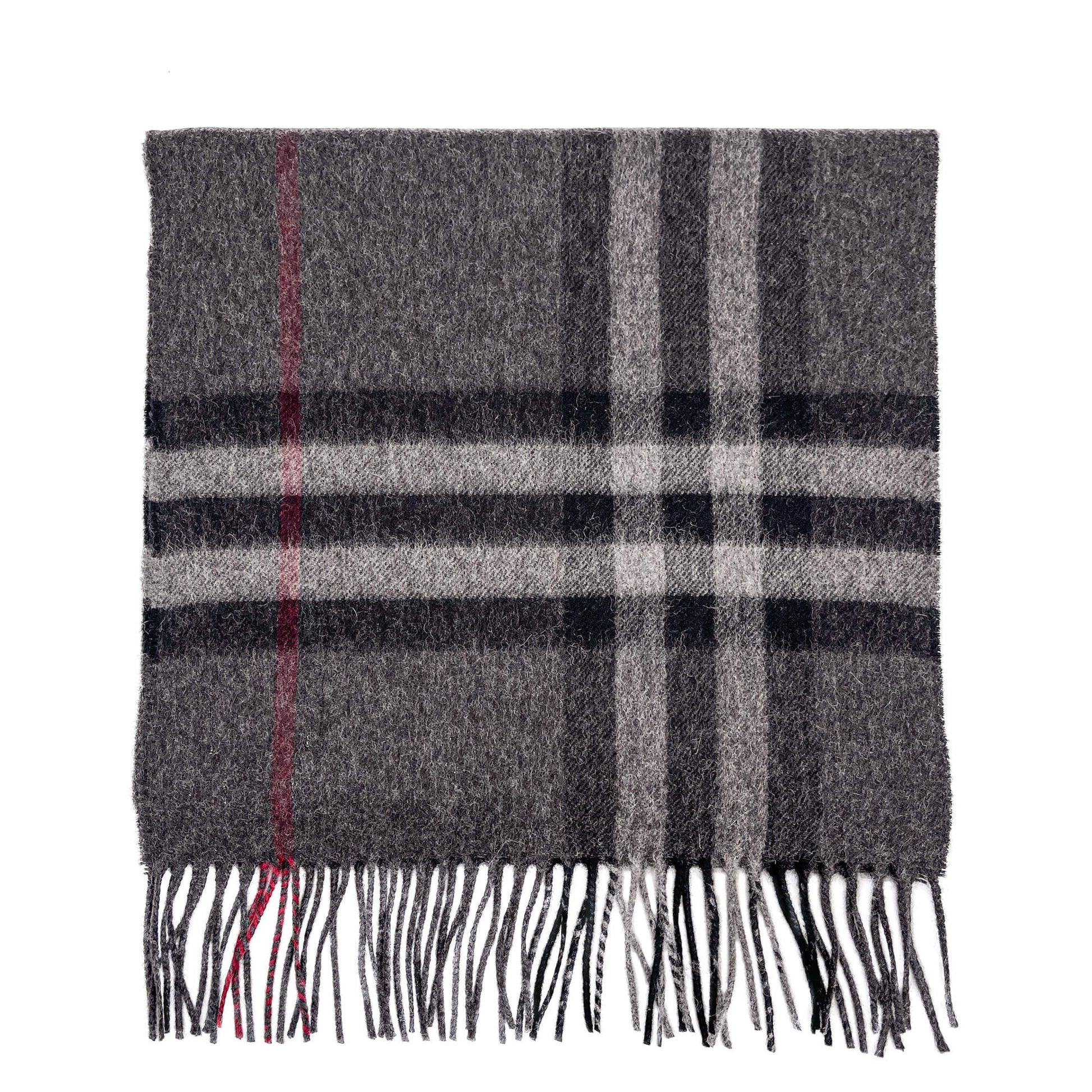 Second hand Burberry Check Cashmere Scarve Giant Motif Grey - Tabita Bags