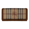 Second hand Burberry Continental Canvas Long Flap Wallet Archive Beige Check - Tabita Bags