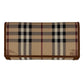 Second hand Burberry Continental Canvas Long Flap Wallet Archive Beige Check - Tabita Bags