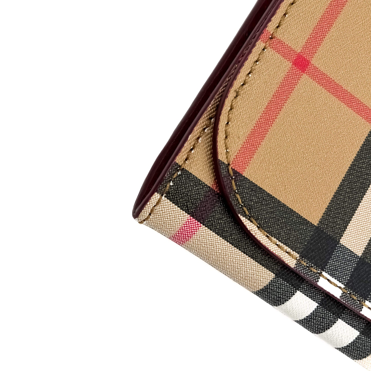 Second hand Burberry Continental Canvas Long Flap Wallet Archive Beige Check - Tabita Bags