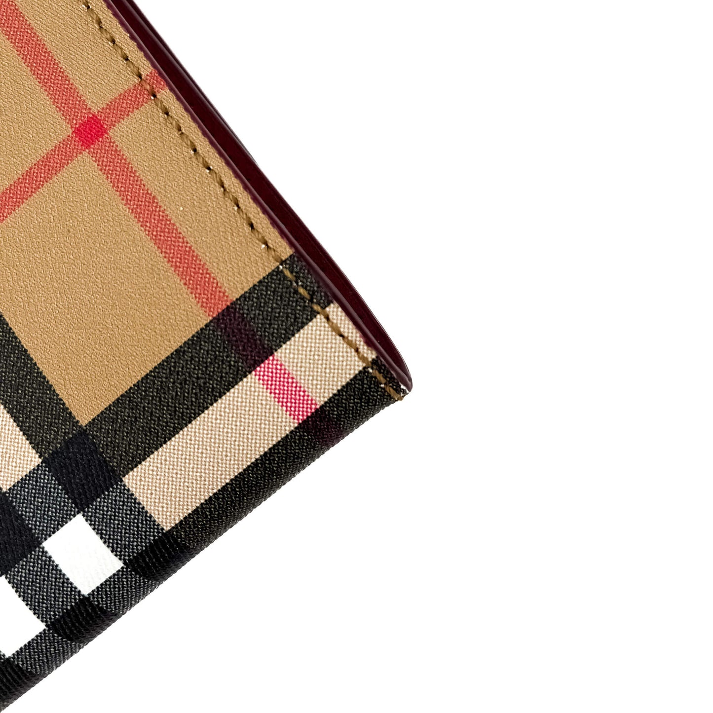 Second hand Burberry Continental Canvas Long Flap Wallet Archive Beige Check - Tabita Bags