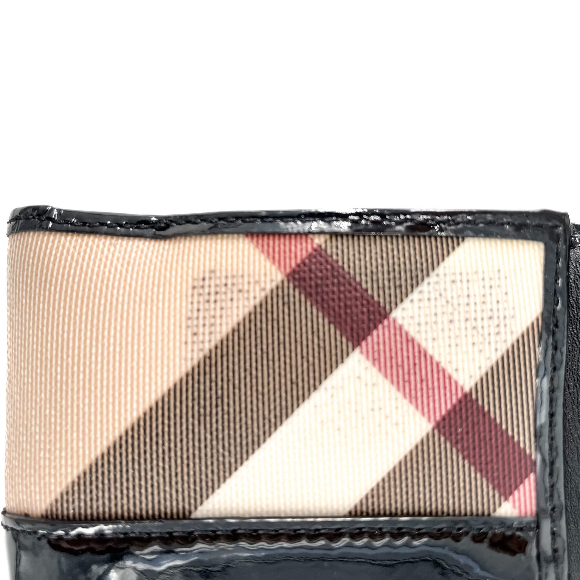 Second hand Burberry Folding Wallet Small Canvas Archive Beige Check - Tabita Bags