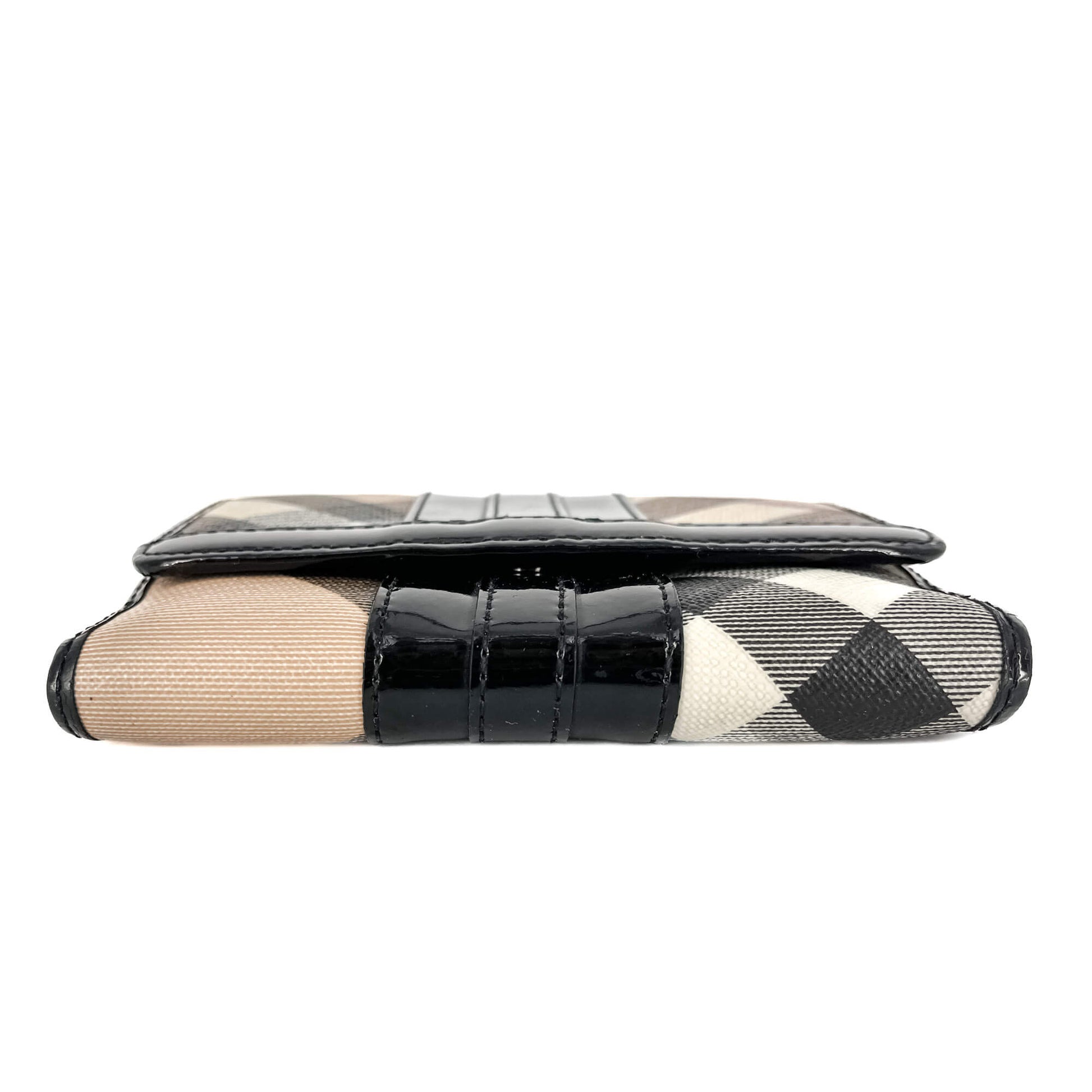 Second hand Burberry Folding Wallet Small Canvas Archive Beige Check - Tabita Bags