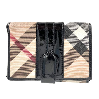 Second hand Burberry Folding Wallet Small Canvas Archive Beige Check - Tabita Bags