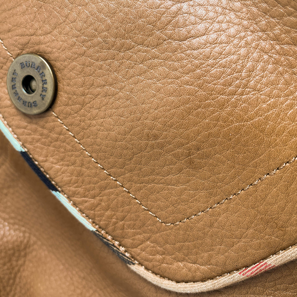 Second hand Burberry Hobo Shoulder Bag Leather Brown - Tabita Bags