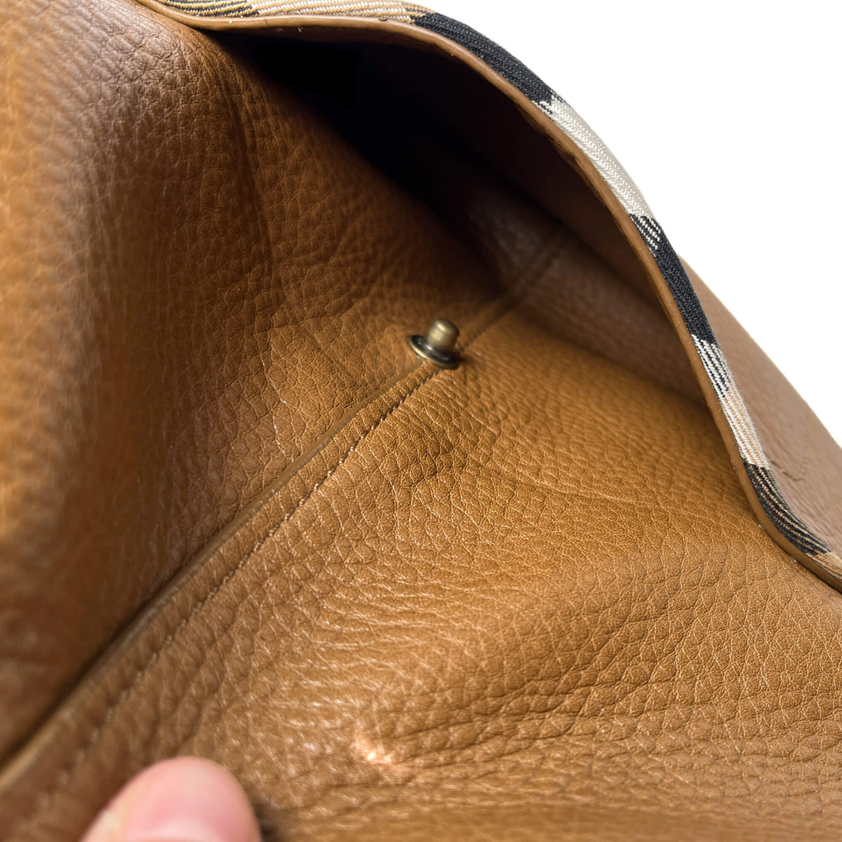 Second hand Burberry Hobo Shoulder Bag Leather Brown - Tabita Bags