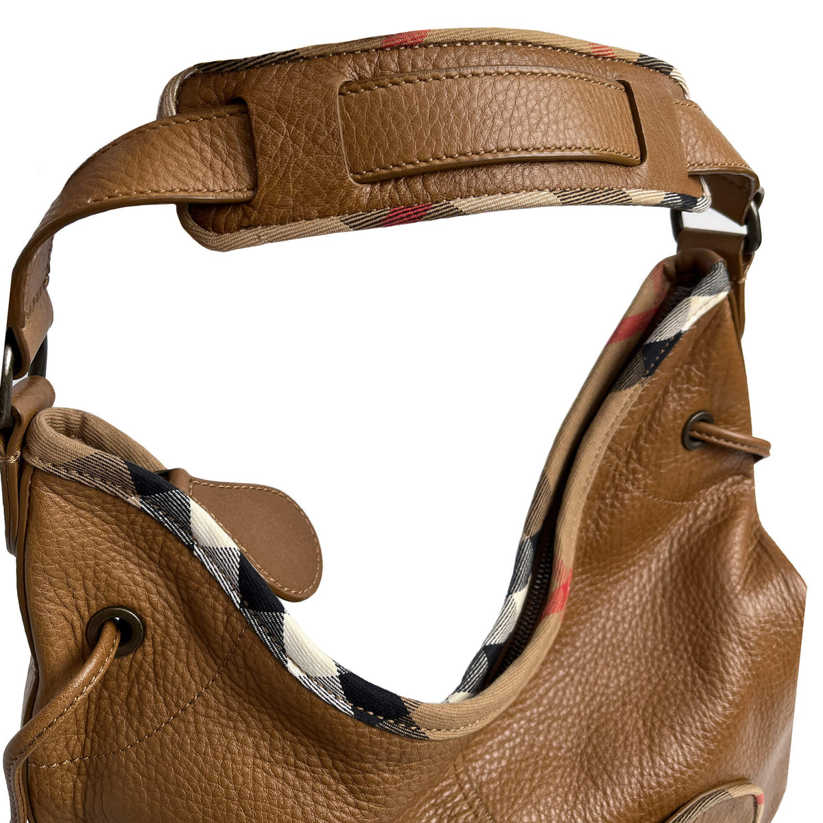 Second hand Burberry Hobo Shoulder Bag Leather Brown - Tabita Bags