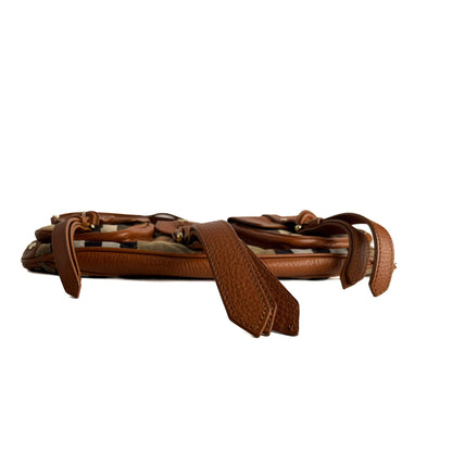 Second hand Burberry Satchel Canvas Check Shoulder Bag Caramel - Tabita Bags