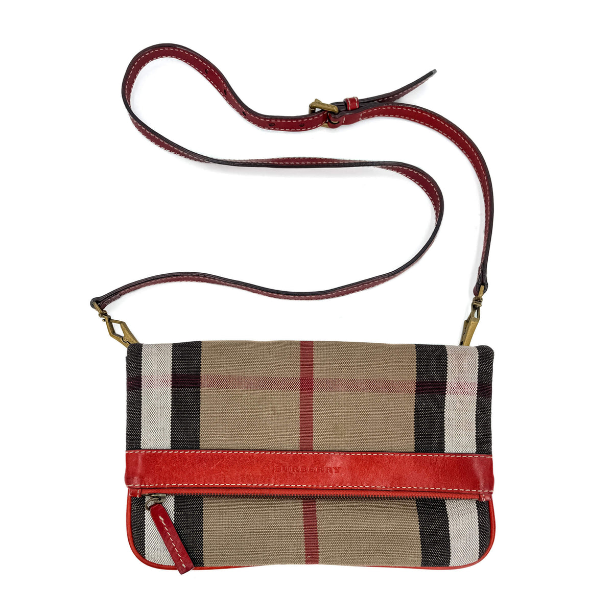 Second hand Burberry Satchel Crossbody Canvas Archive Beige Check - Tabita Bags