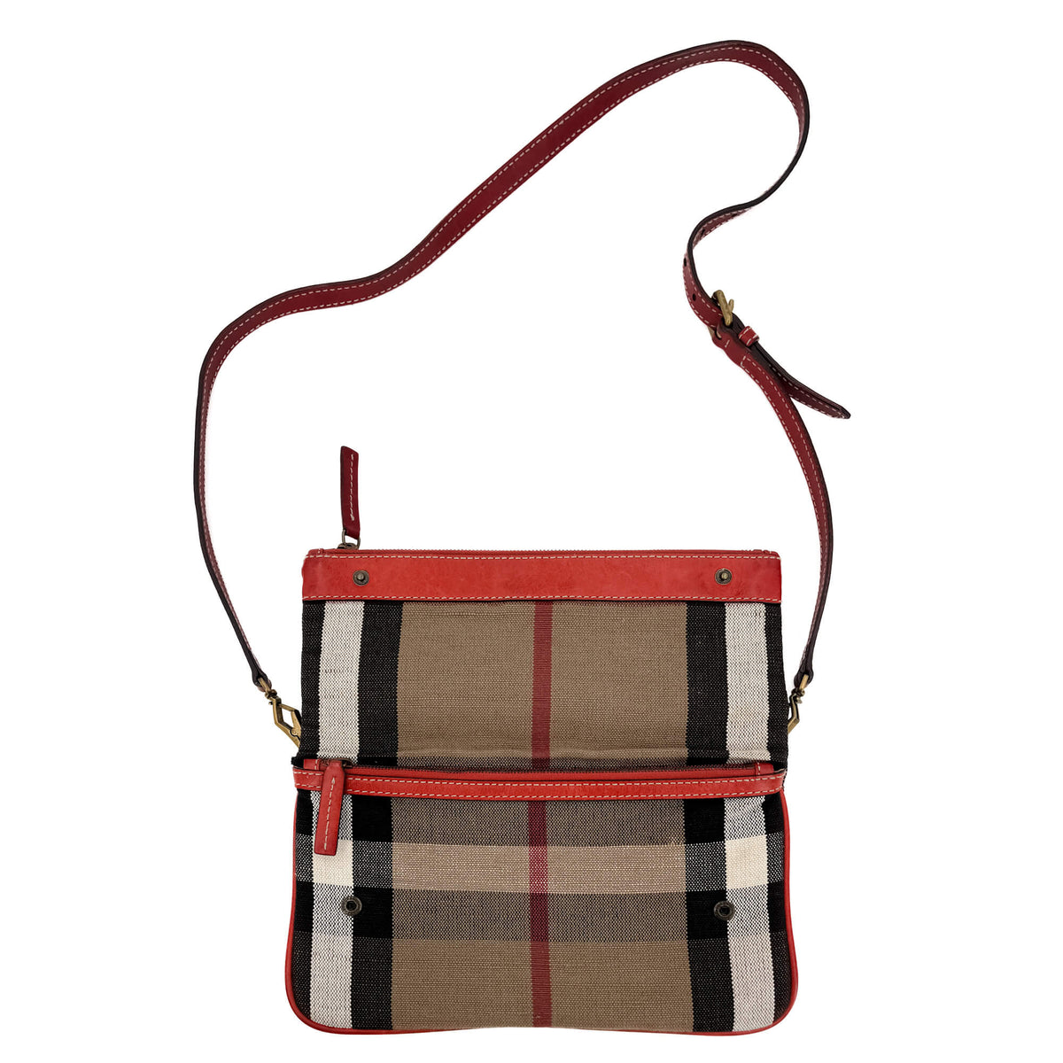 Second hand Burberry Satchel Crossbody Canvas Archive Beige Check - Tabita Bags