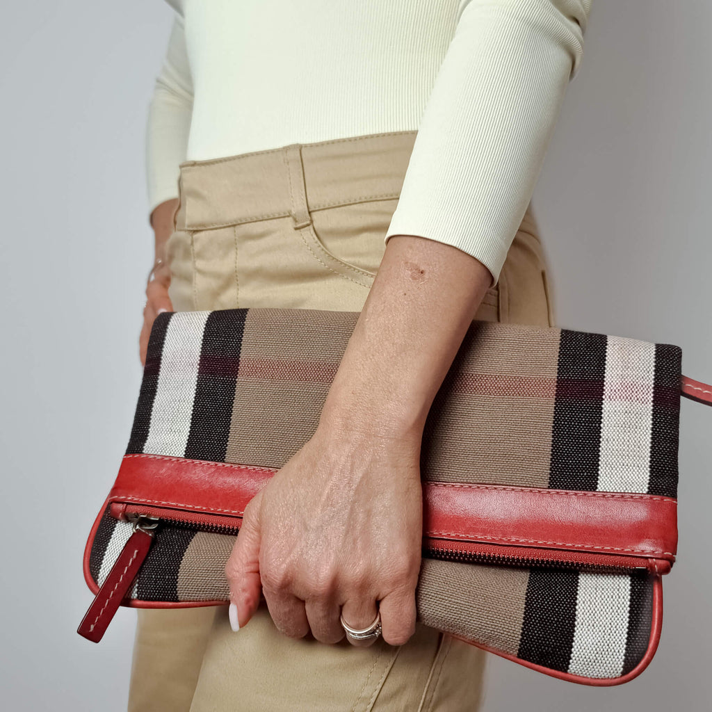 Second hand Burberry Satchel Crossbody Canvas Archive Beige Check - Tabita Bags
