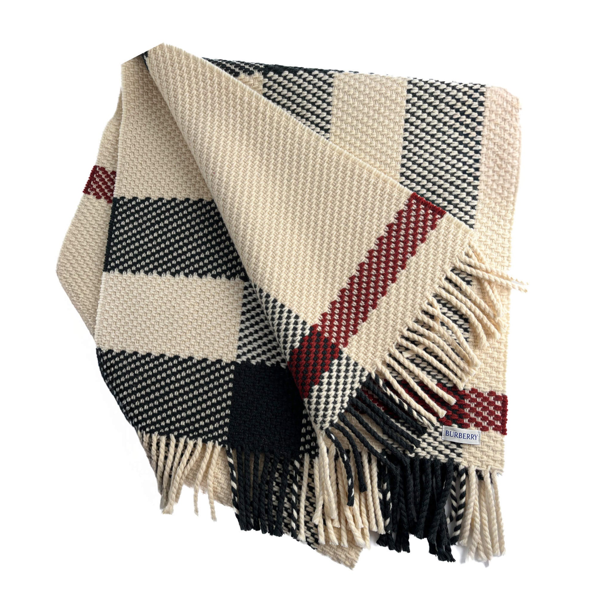Second hand Burberry Scarve Wool Check Bicolor - Tabita Bags