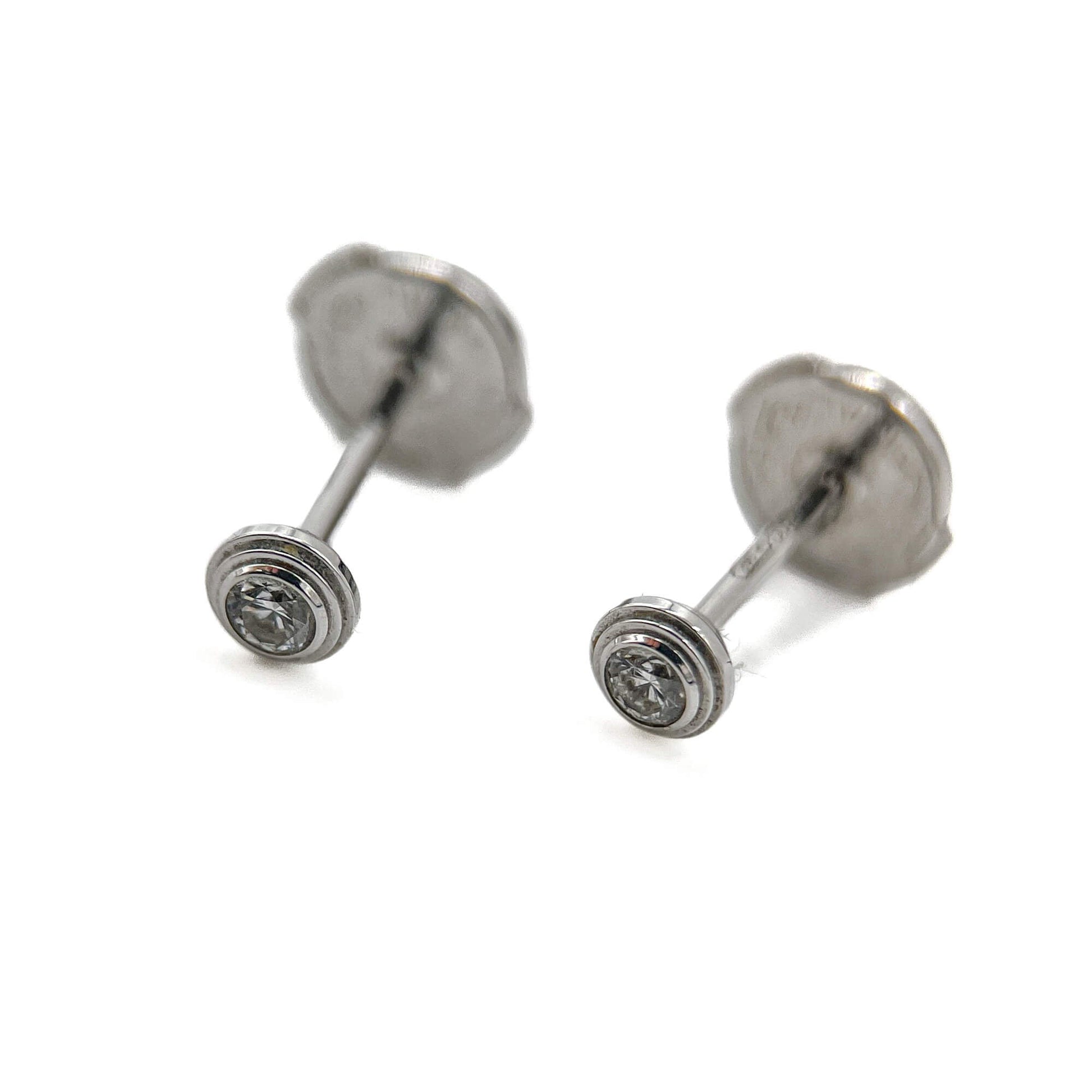 Second hand Cartier D'amour White Gold Stud Earrings Silver - Tabita Bags