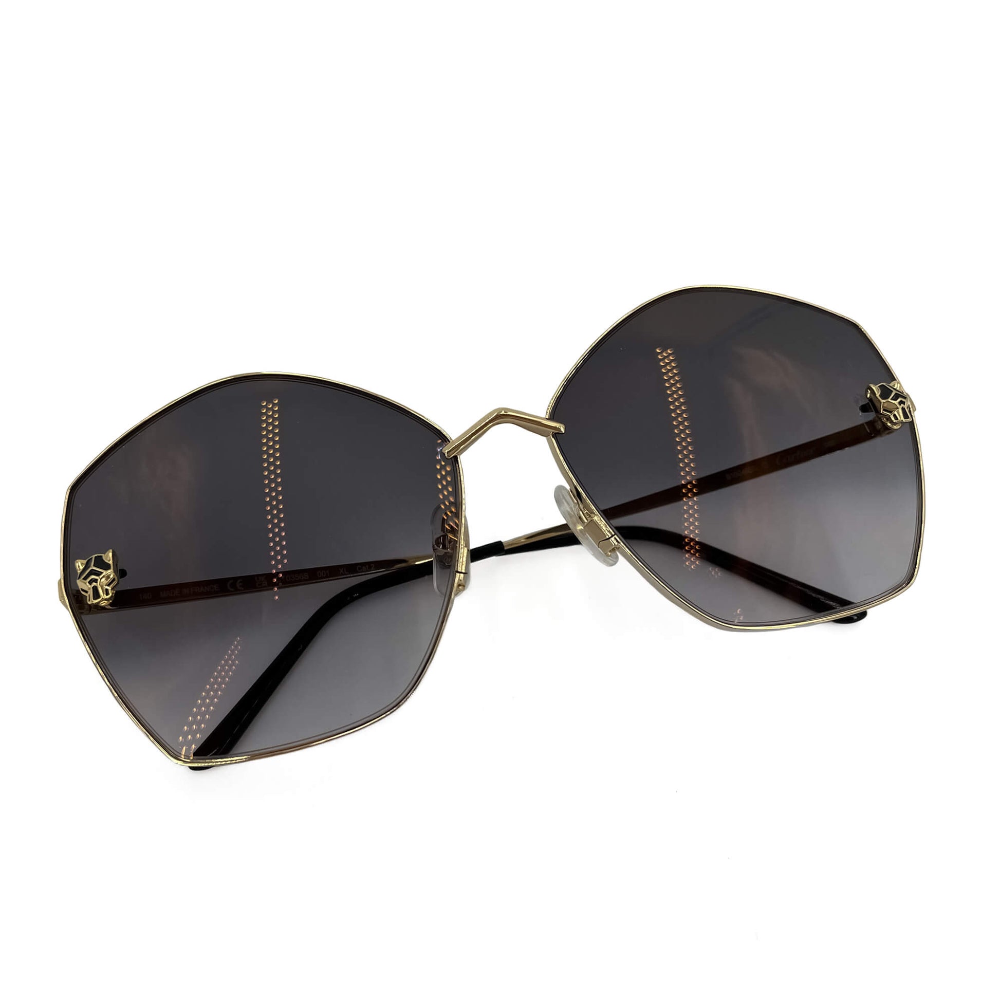 Second hand Cartier Panthère Metal Sunglasses - Tabita Bags