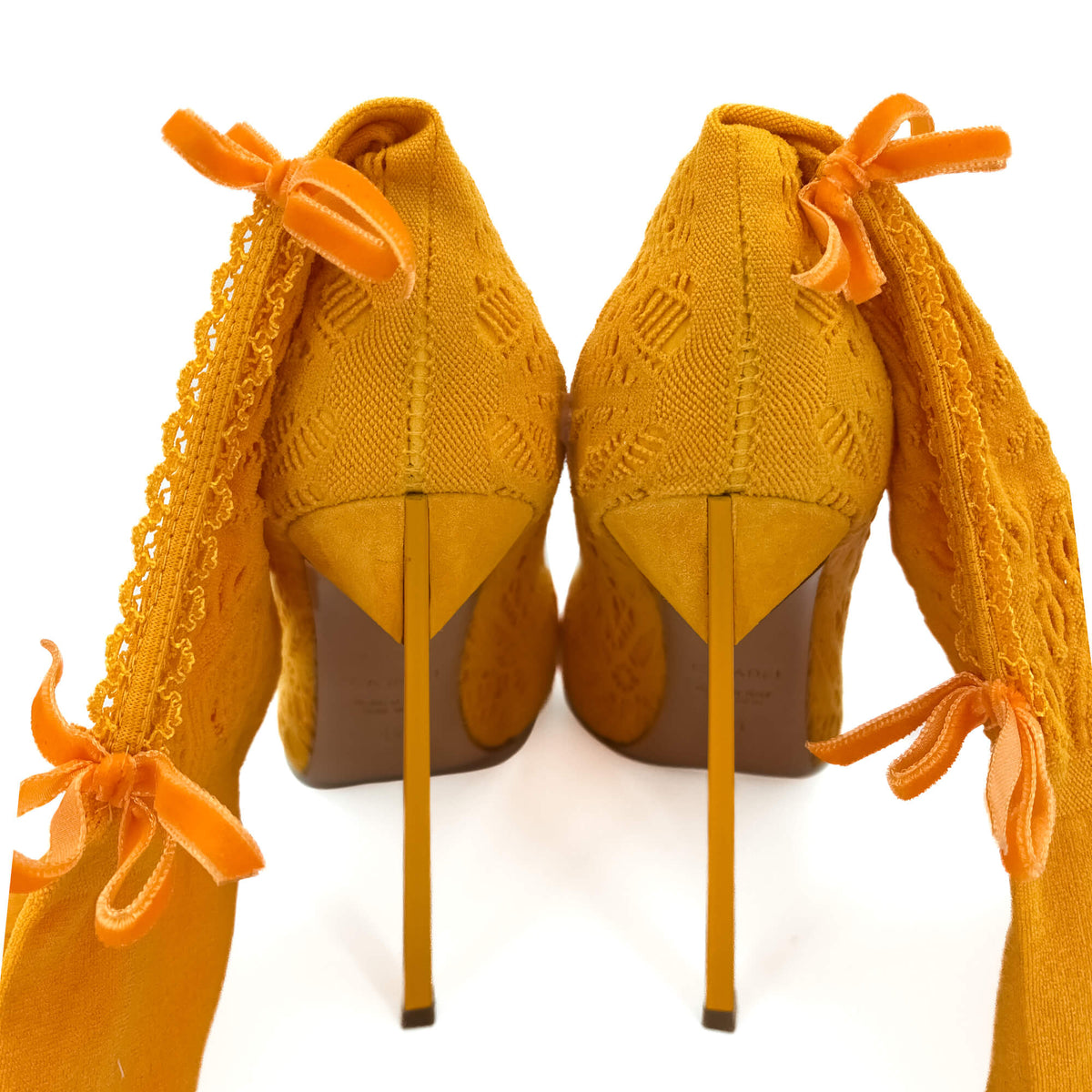 Second hand Casadei High Heel Boots Fabric 41 Yellow - Tabita Bags