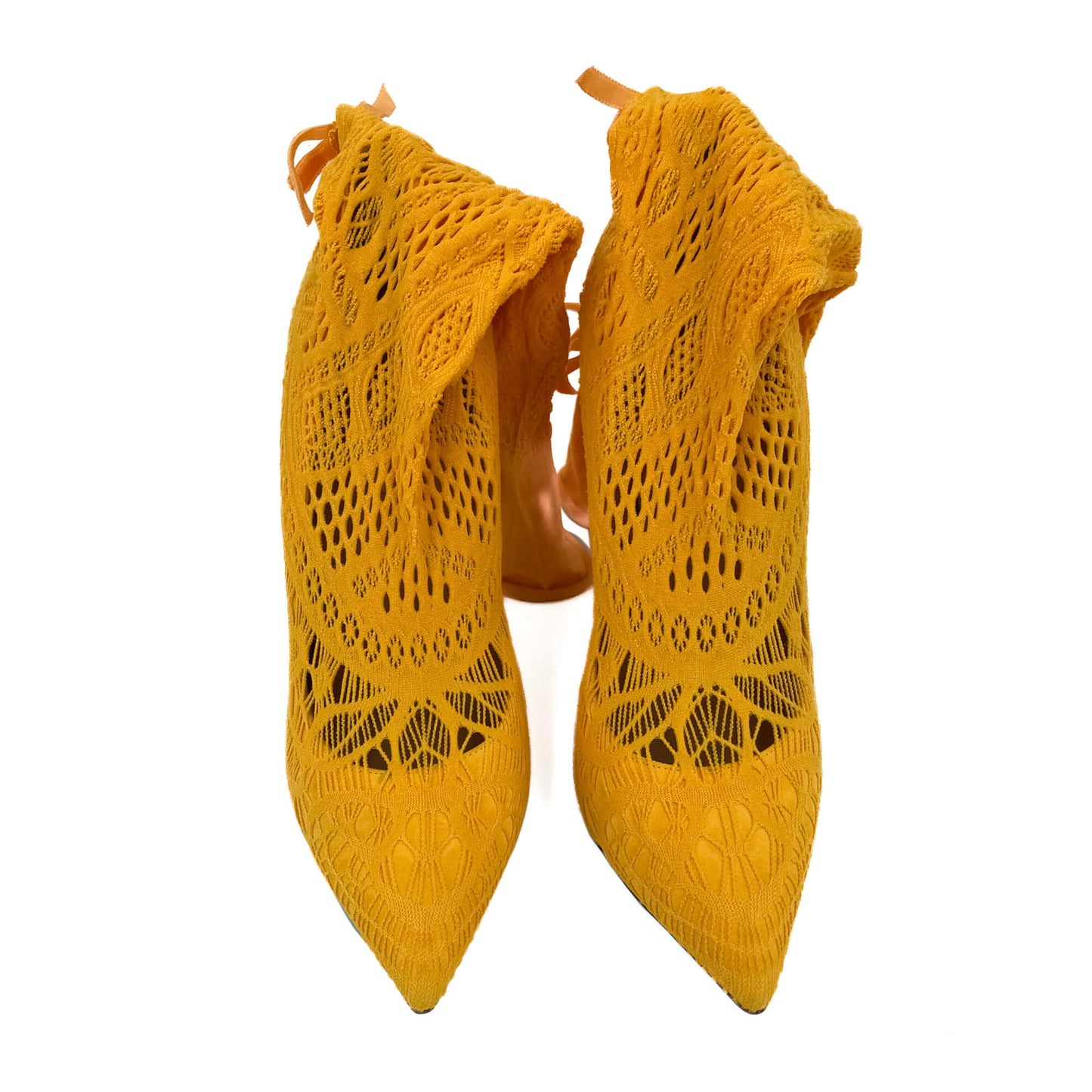 Second hand Casadei High Heel Boots Fabric 41 Yellow - Tabita Bags