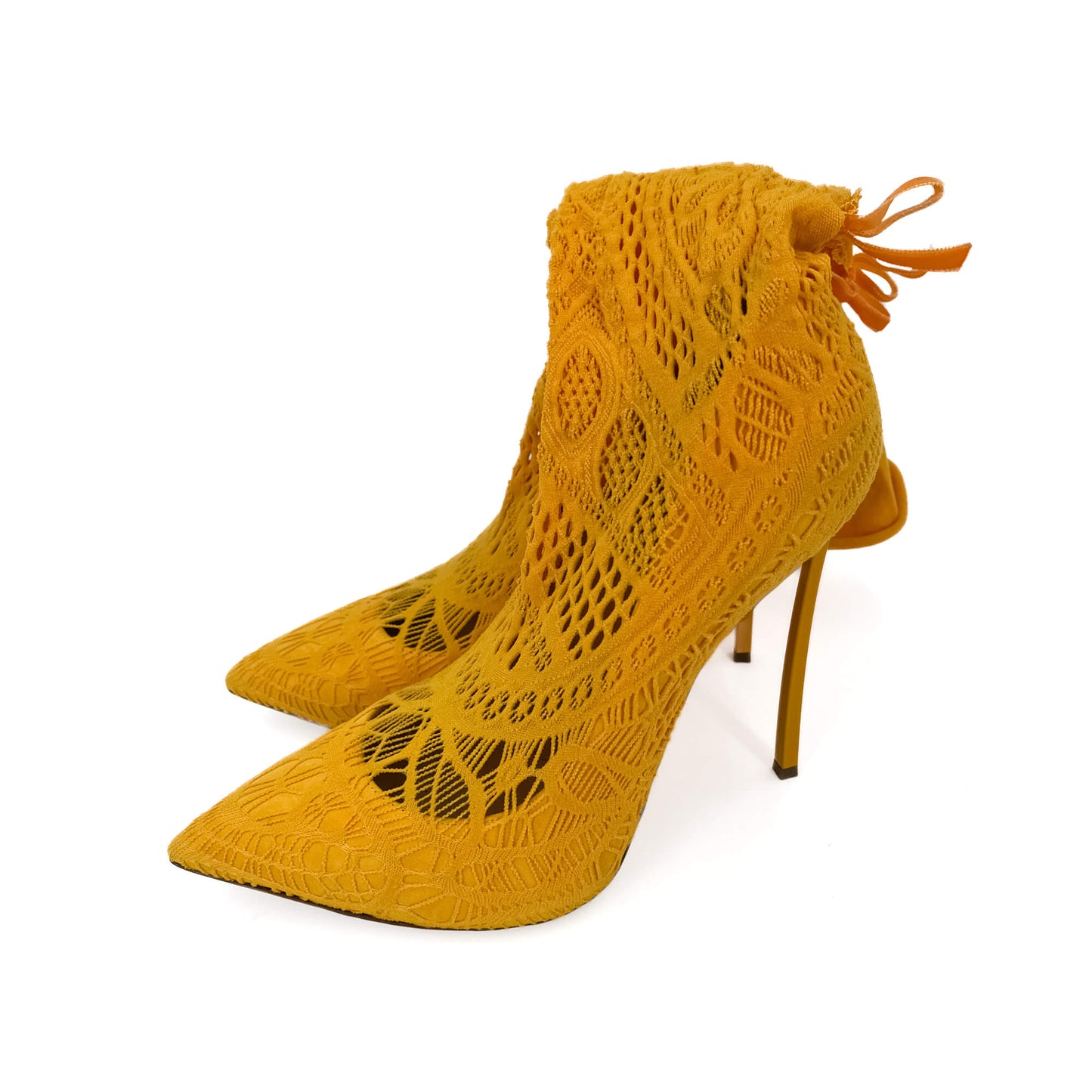 Second hand Casadei High Heel Boots Fabric 41 Yellow - Tabita Bags