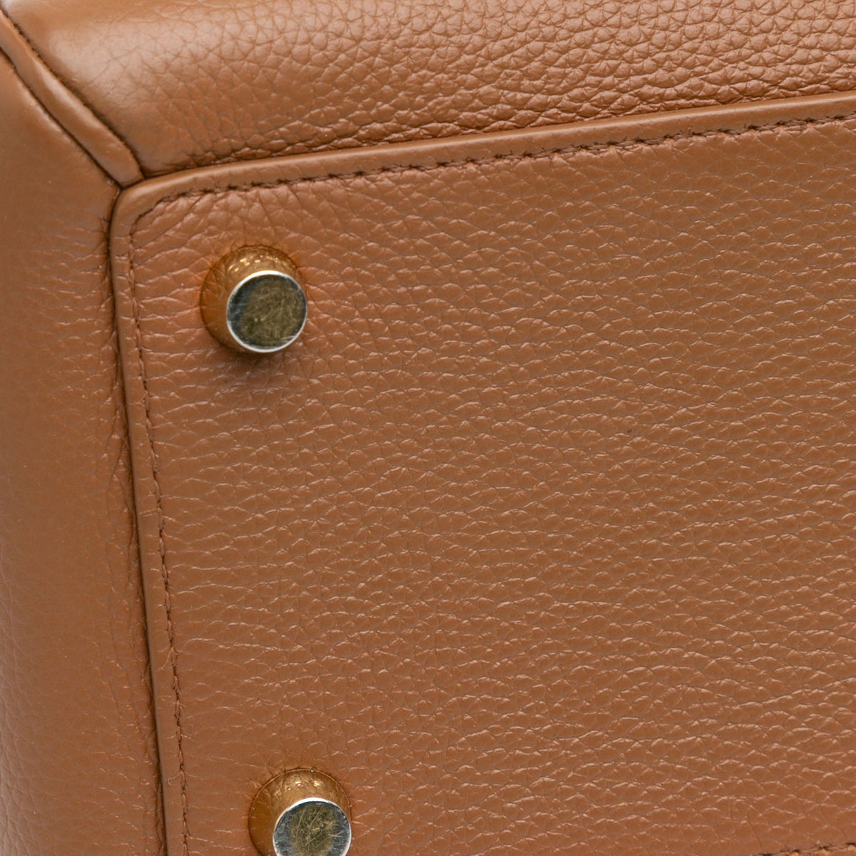 Second hand Céline 16 Medium Grained Calfskin Leather Top - handle Handbag Brown - Tabita Bags