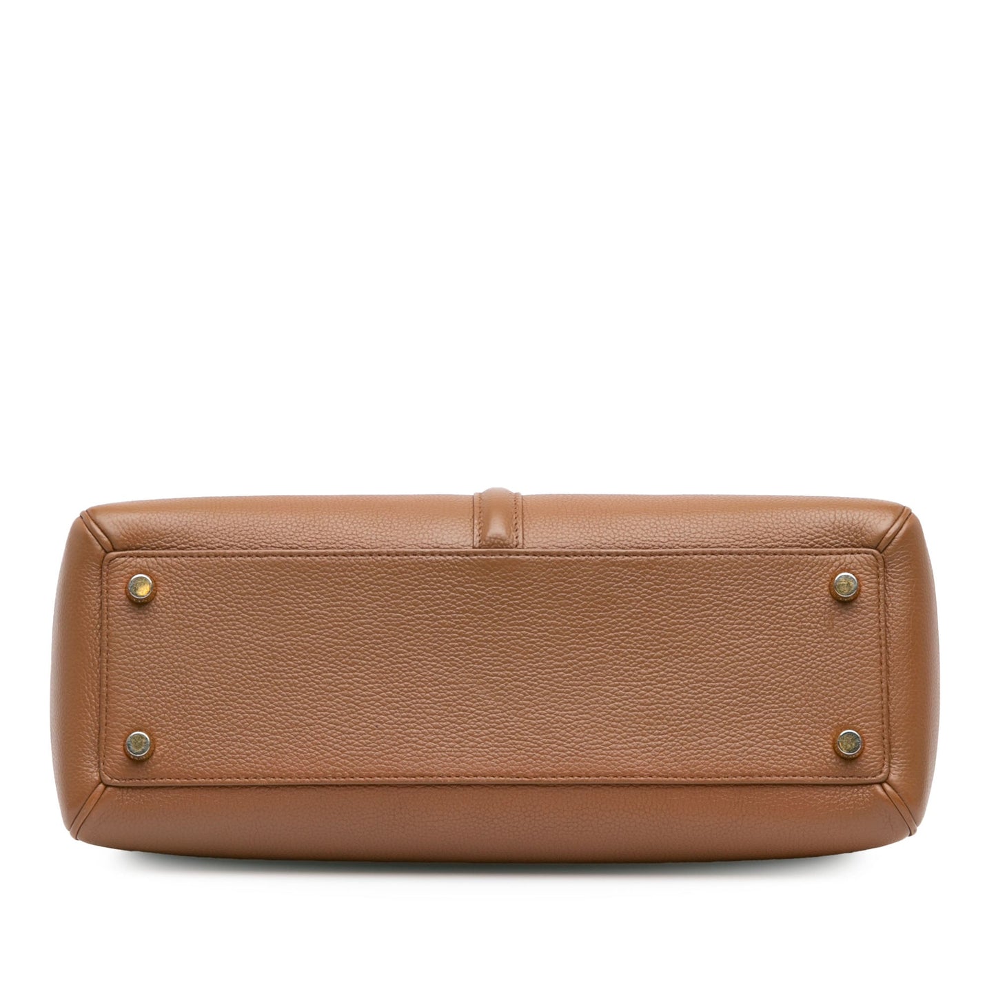 Second hand Céline 16 Medium Grained Calfskin Leather Top - handle Handbag Brown - Tabita Bags