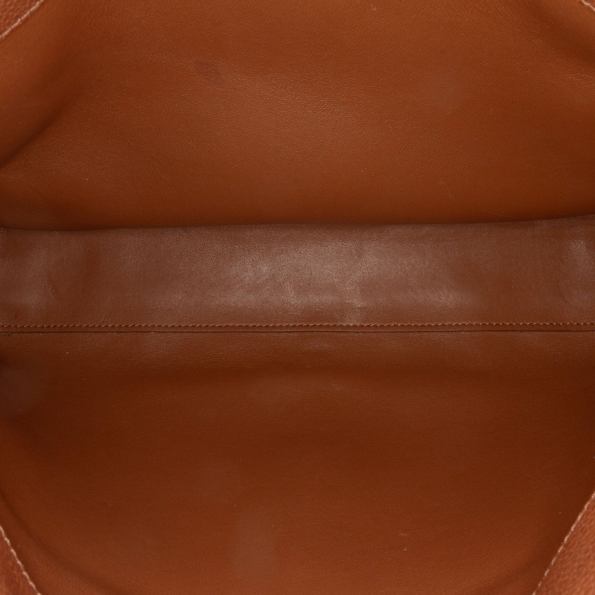 Second hand Céline 16 Medium Grained Calfskin Leather Top - handle Handbag Brown - Tabita Bags