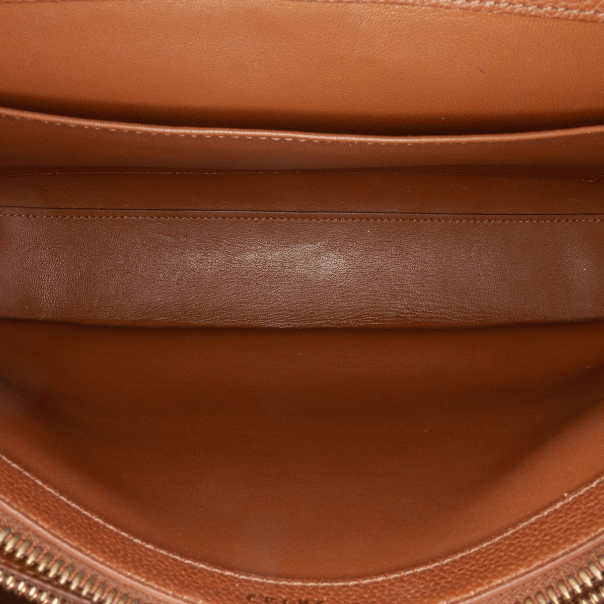 Second hand Céline 16 Medium Grained Calfskin Leather Top - handle Handbag Brown - Tabita Bags