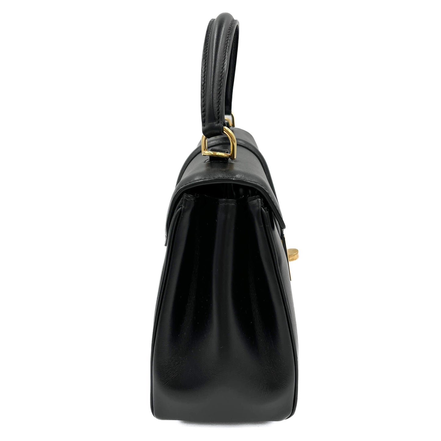 Second hand Céline 16 Seize Small Shiny Calfskin Leather Top - handle Handbag Black - Tabita Bags