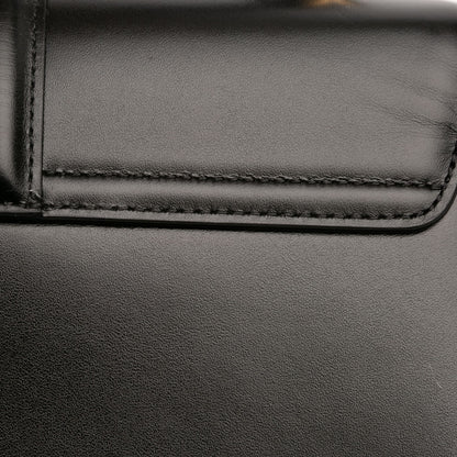 Second hand Céline 16 Small Shiny Calfskin Leather Top - handle Handbag Black - Tabita Bags