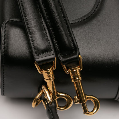 Second hand Céline 16 Small Shiny Calfskin Leather Top - handle Handbag Black - Tabita Bags