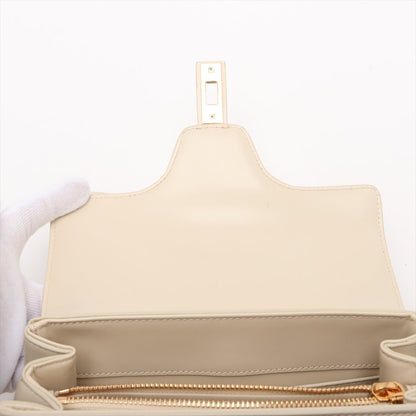 Second hand Céline 16 Small Shiny Calfskin Leather Top - Handle Handbag Rice - Tabita Bags