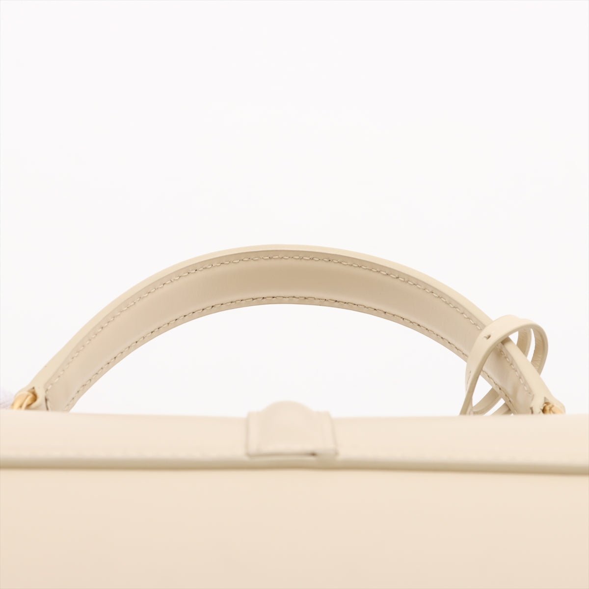 Second hand Céline 16 Small Shiny Calfskin Leather Top - Handle Handbag Rice - Tabita Bags