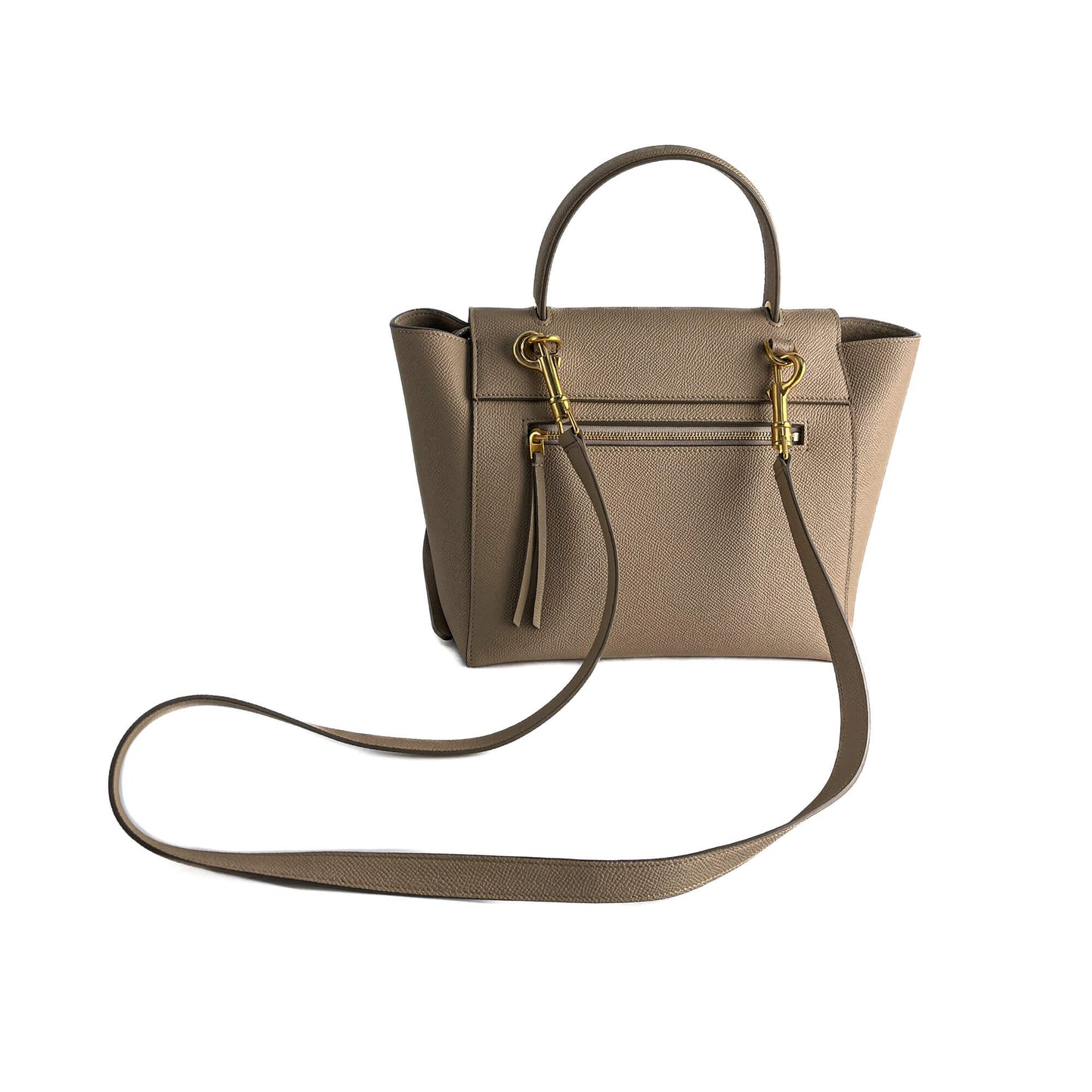 Second hand Céline Belt Bag Micro Grained Calfskin Leather 3 - Ways Tote Bag Beige - Tabita Bags