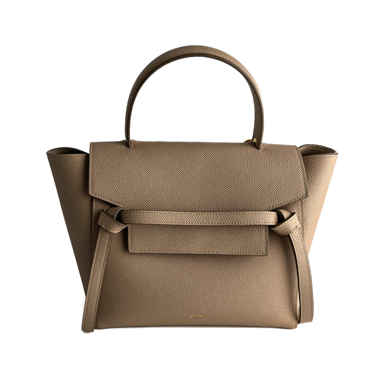 Second hand Céline Belt Bag Micro Grained Calfskin Leather 3 - Ways Tote Bag Beige - Tabita Bags