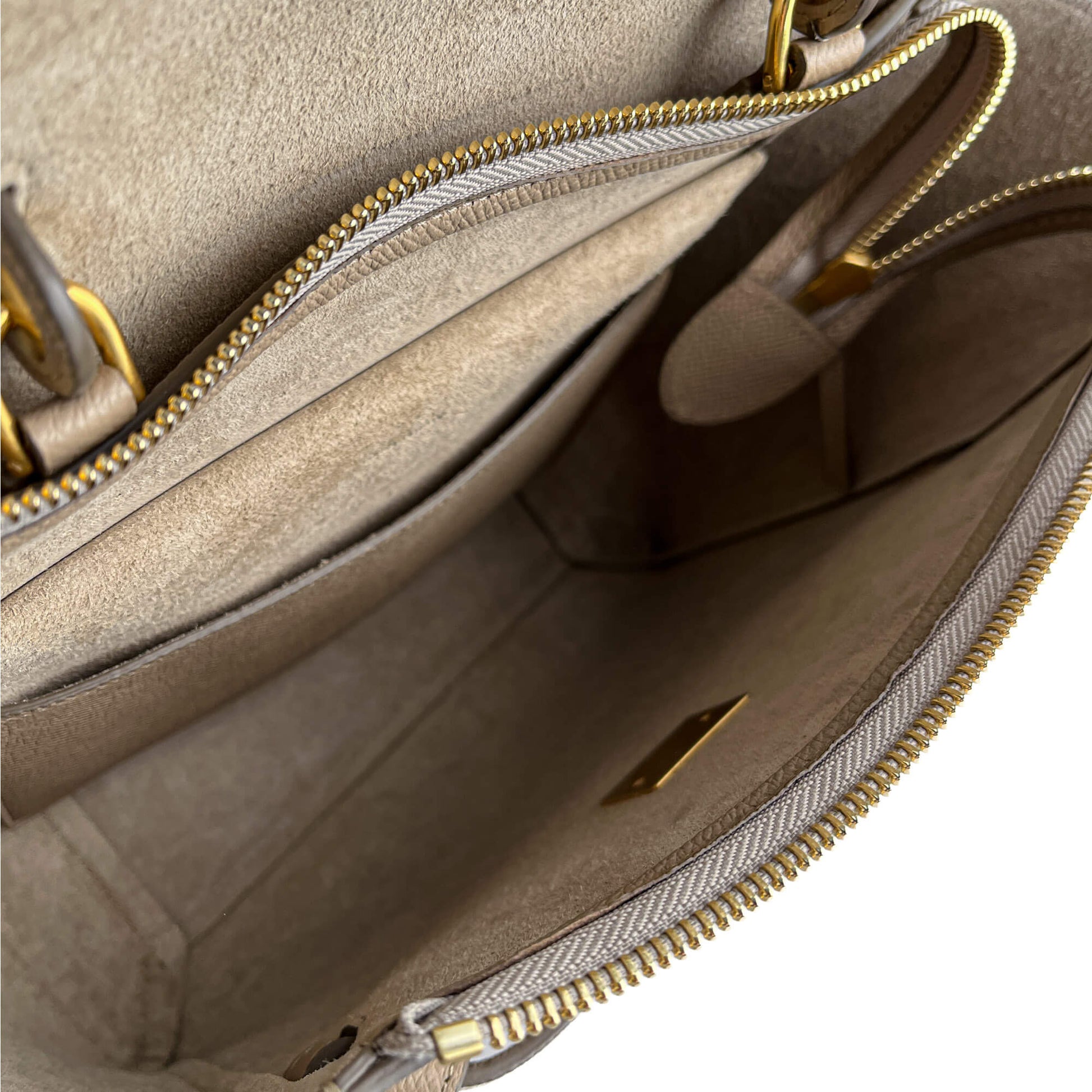 Second hand Céline Belt Bag Micro Grained Calfskin Leather 3 - Ways Tote Bag Beige - Tabita Bags