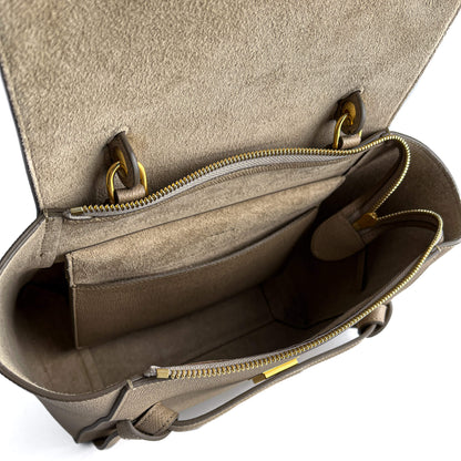 Second hand Céline Belt Bag Micro Grained Calfskin Leather 3 - Ways Tote Bag Beige - Tabita Bags