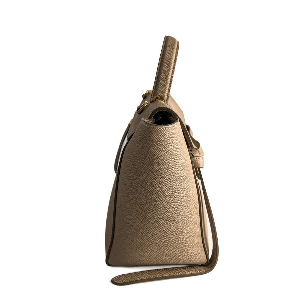 Second hand Céline Belt Bag Micro Grained Calfskin Leather 3 - Ways Tote Bag Beige - Tabita Bags