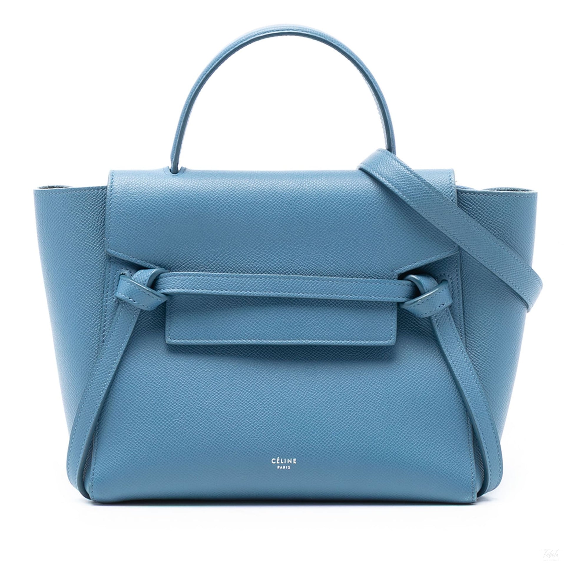 Second hand Céline Belt Bag Micro Grained Calfskin Leather 3 - Ways Tote Bag Blue - Tabita Bags