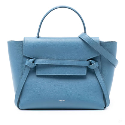 Second hand Céline Belt Bag Micro Grained Calfskin Leather 3 - Ways Tote Bag Blue - Tabita Bags