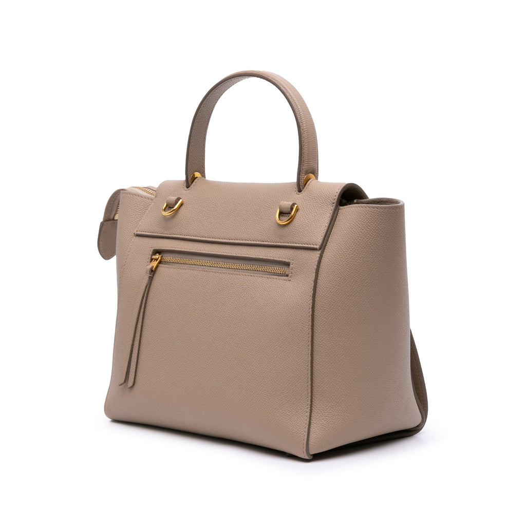 Second hand Céline Belt Bag Micro Grained Calfskin Leather 3 - Ways Tote Bag Brown - Tabita Bags