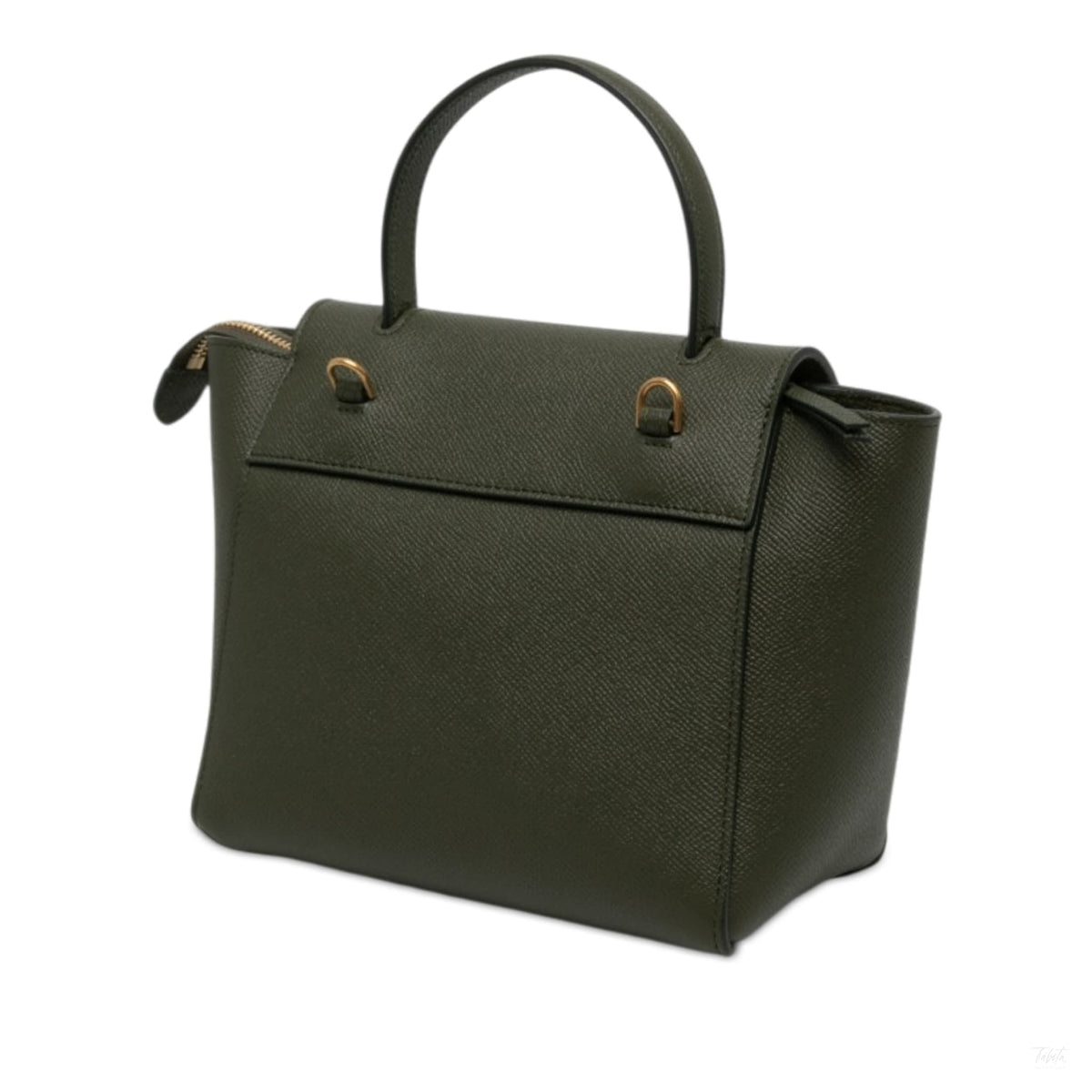 Second hand Céline Belt Bag Micro Grained Calfskin Leather 3-Ways Tote Bag Green - Tabita Bags