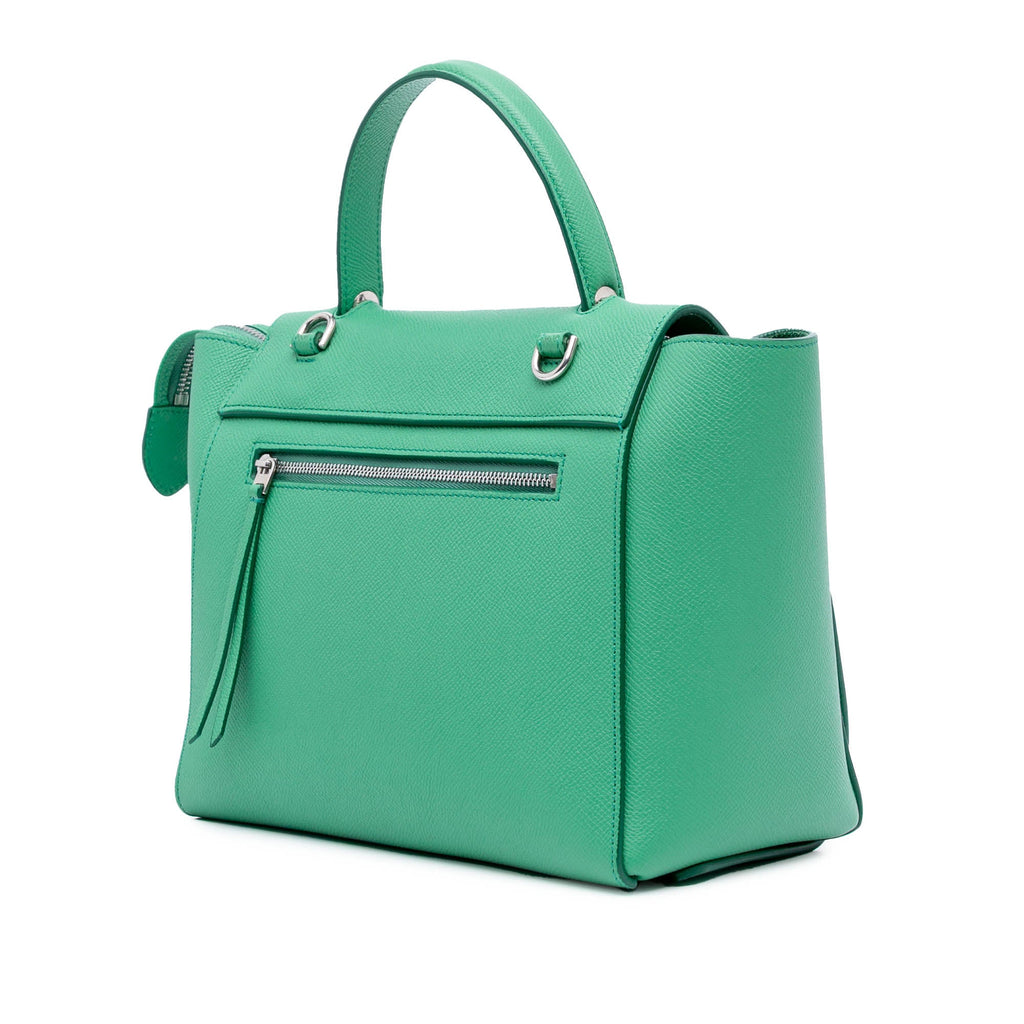 Second hand Céline Belt Bag Micro Grained Calfskin Leather 3 - Ways Tote Bag Green - Tabita Bags