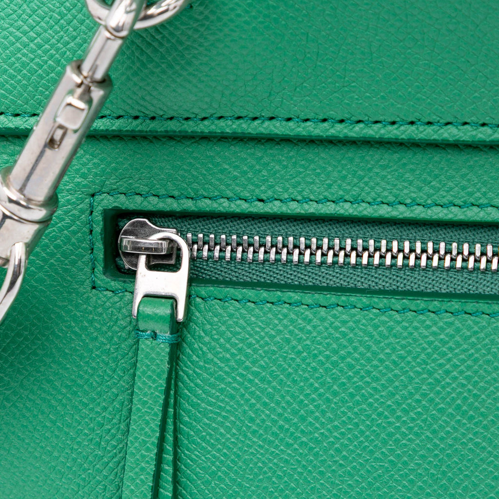 Second hand Céline Belt Bag Micro Grained Calfskin Leather 3 - Ways Tote Bag Green - Tabita Bags