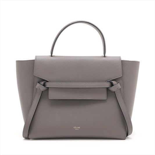 Second hand Céline Belt Bag Micro Grained Calfskin Leather 3 - Ways Tote Bag Grey - Tabita Bags