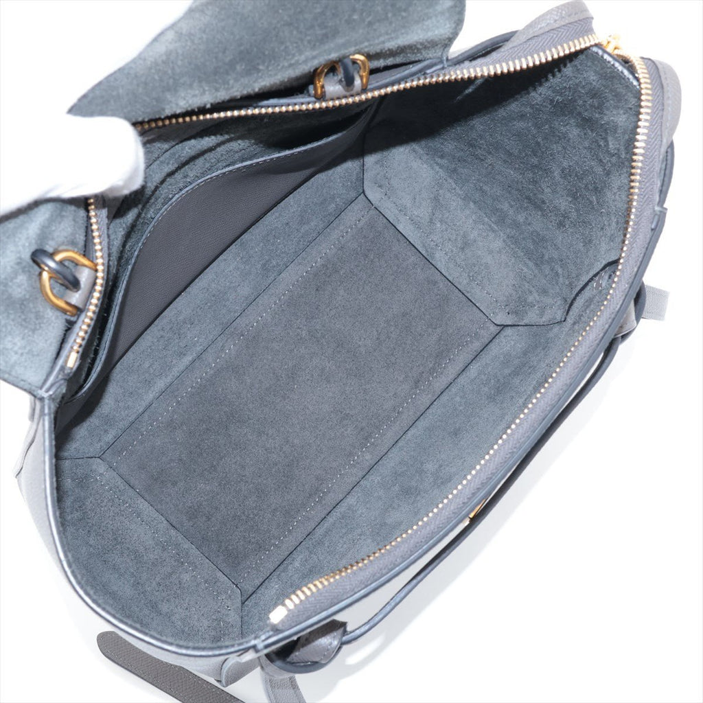 Second hand Céline Belt Bag Micro Grained Calfskin Leather 3 - Ways Tote Bag Grey - Tabita Bags