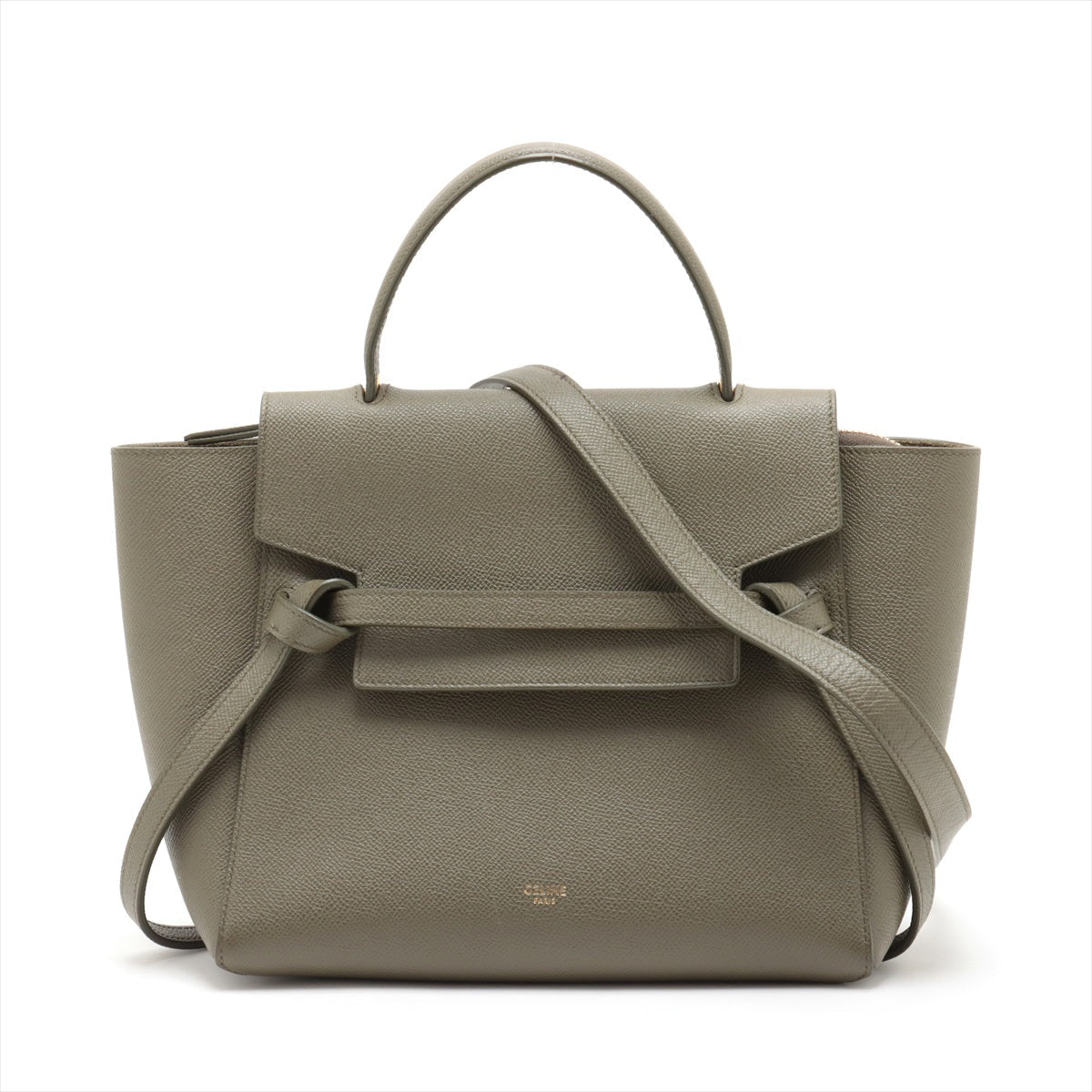 Second hand Céline Belt Bag Micro Grained Calfskin Leather 3 - Ways Tote Bag Military Green - Tabita Bags