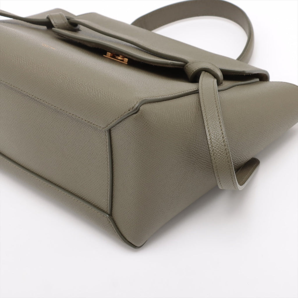 Second hand Céline Belt Bag Micro Grained Calfskin Leather 3 - Ways Tote Bag Military Green - Tabita Bags