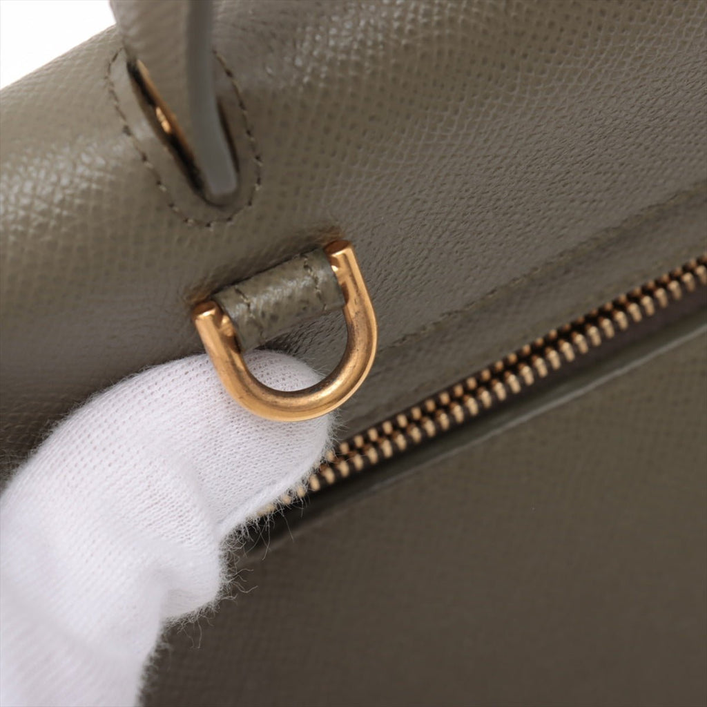 Second hand Céline Belt Bag Micro Grained Calfskin Leather 3 - Ways Tote Bag Military Green - Tabita Bags
